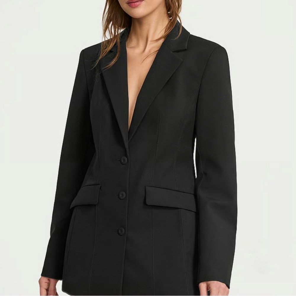 VSX Victoria’s Secret Black Tailored Blazer NWT Size L Heritage Equestrian Style